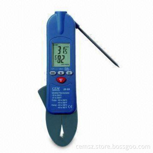 3-in-1 IR Thermometer with Thermistor Probe and Clamp